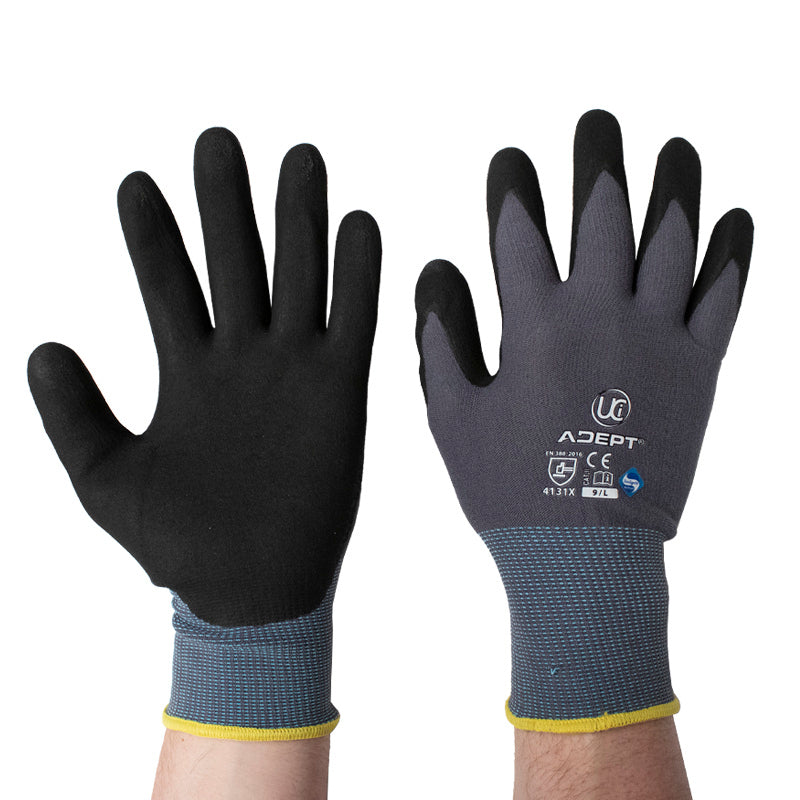 Adept Palm Coated Gloves Grey
