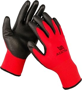 Pu Coated Gloves Red/Black
