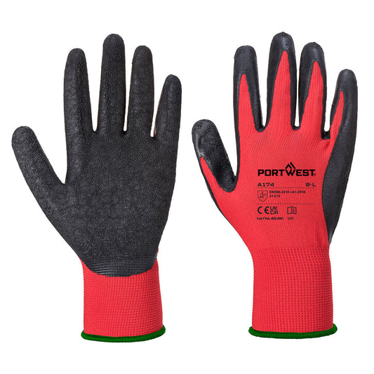 Flex Grip Latex Glove Red