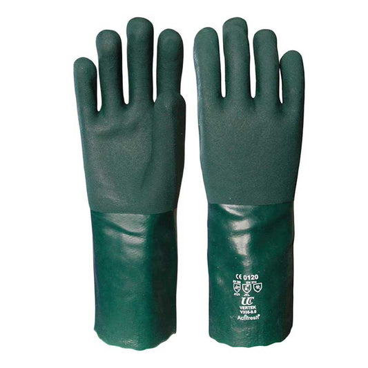 Pvc Double Dipped Gauntlets Green 14