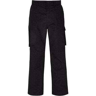 Black Regular Leg Cargo Trousers